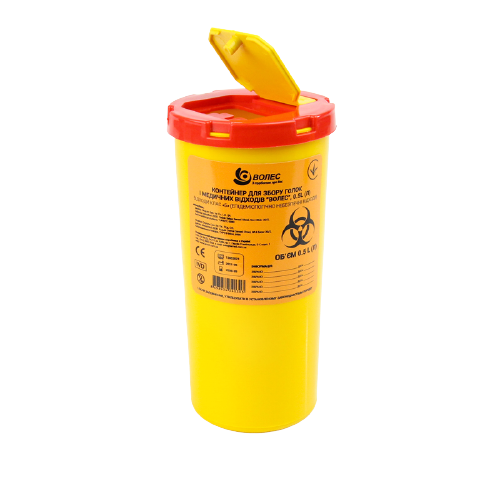 Контейнер для збору голок і медичних відходів "ВОЛЕС", 0.5L (Л)